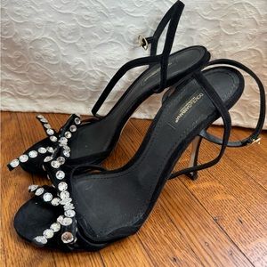 Dolce and Gabbana rhinestone embellished bow high heel